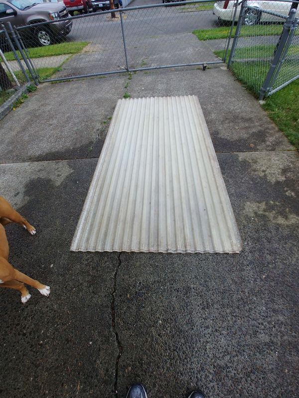 4x8 sheets of corrugated fiberglass greenhouse sheets, a little dirty