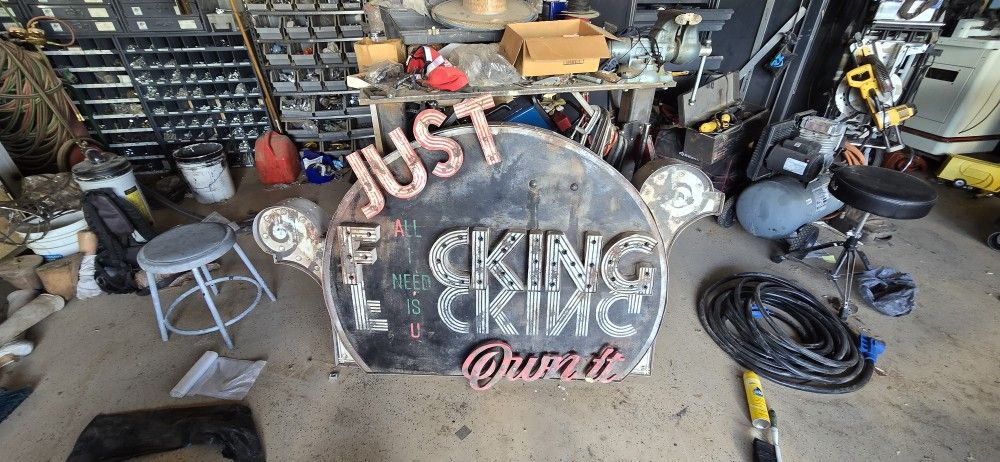 Man Cave Bar (Just F-ing On It) Sign