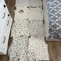 Lot of 9 Medium Croft & Barrow Womens Shirt Fall Festive Floral Print Long Sleeve 100% Cotton Just 4th Of July Is Short Sleeve T