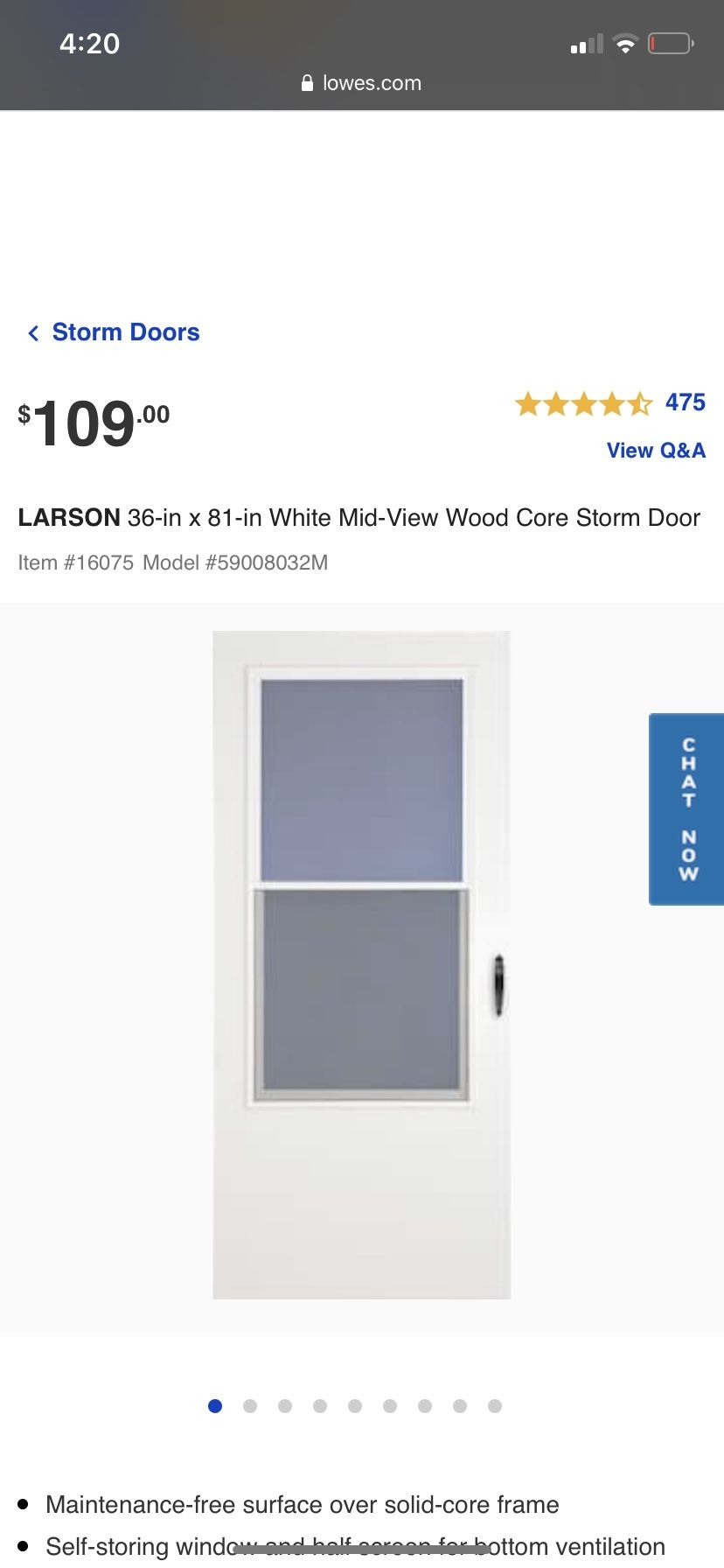 Storm doors