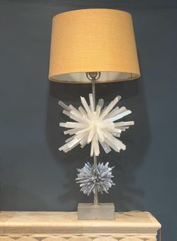 Designer Crystal Starburst Table Lamp - Sculptural Statement Piece