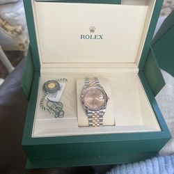 Datejust 36 Steel & Everose Gold Rose Diamond Pave Roman Dial Women's Watch M126(contact info removed)