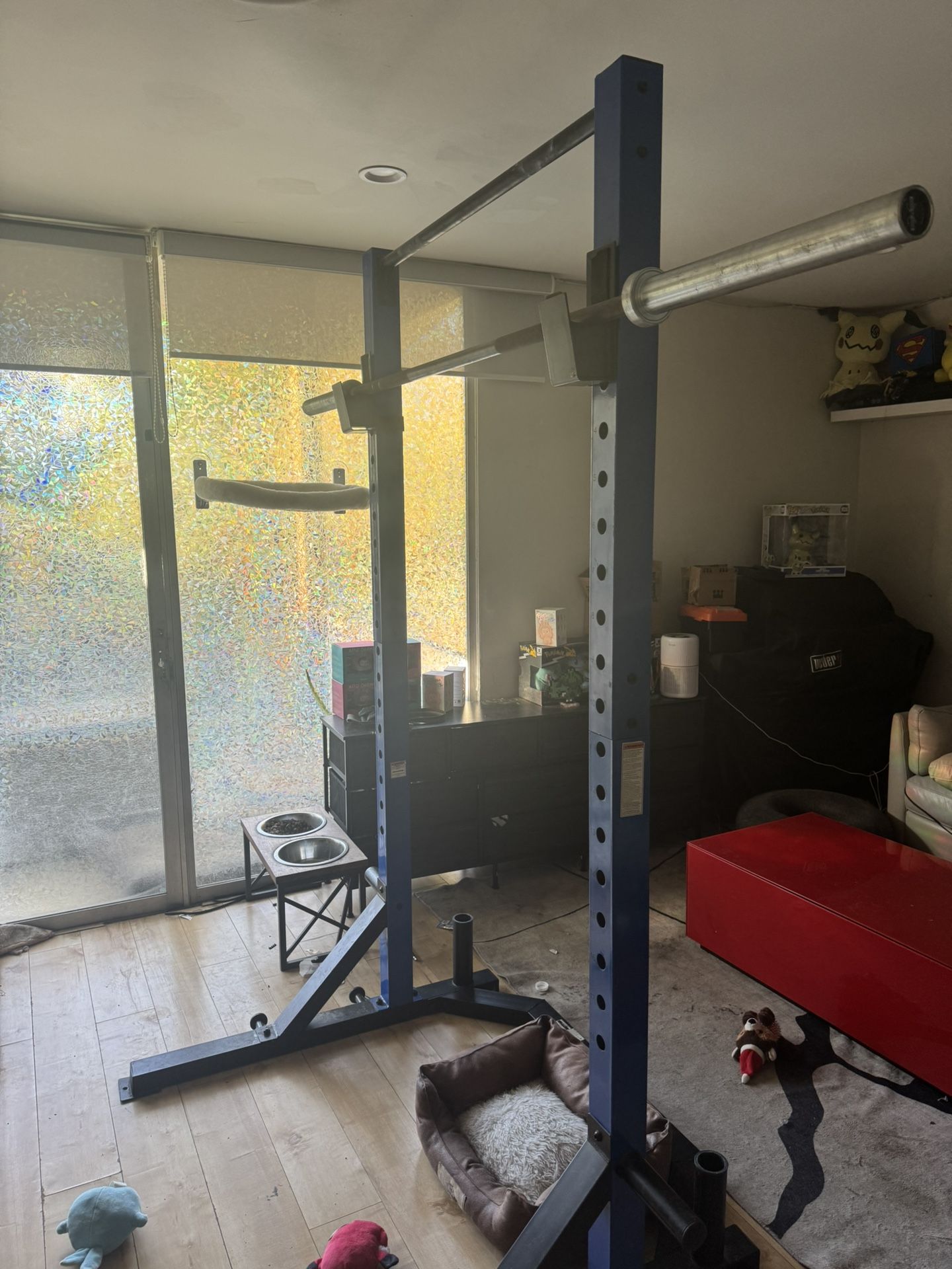 Power/Squat Rack w/ Pull-Up Bar + Graveyard Olympic Bar