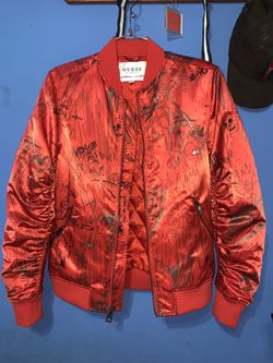 Guess Red Bomber Jacket