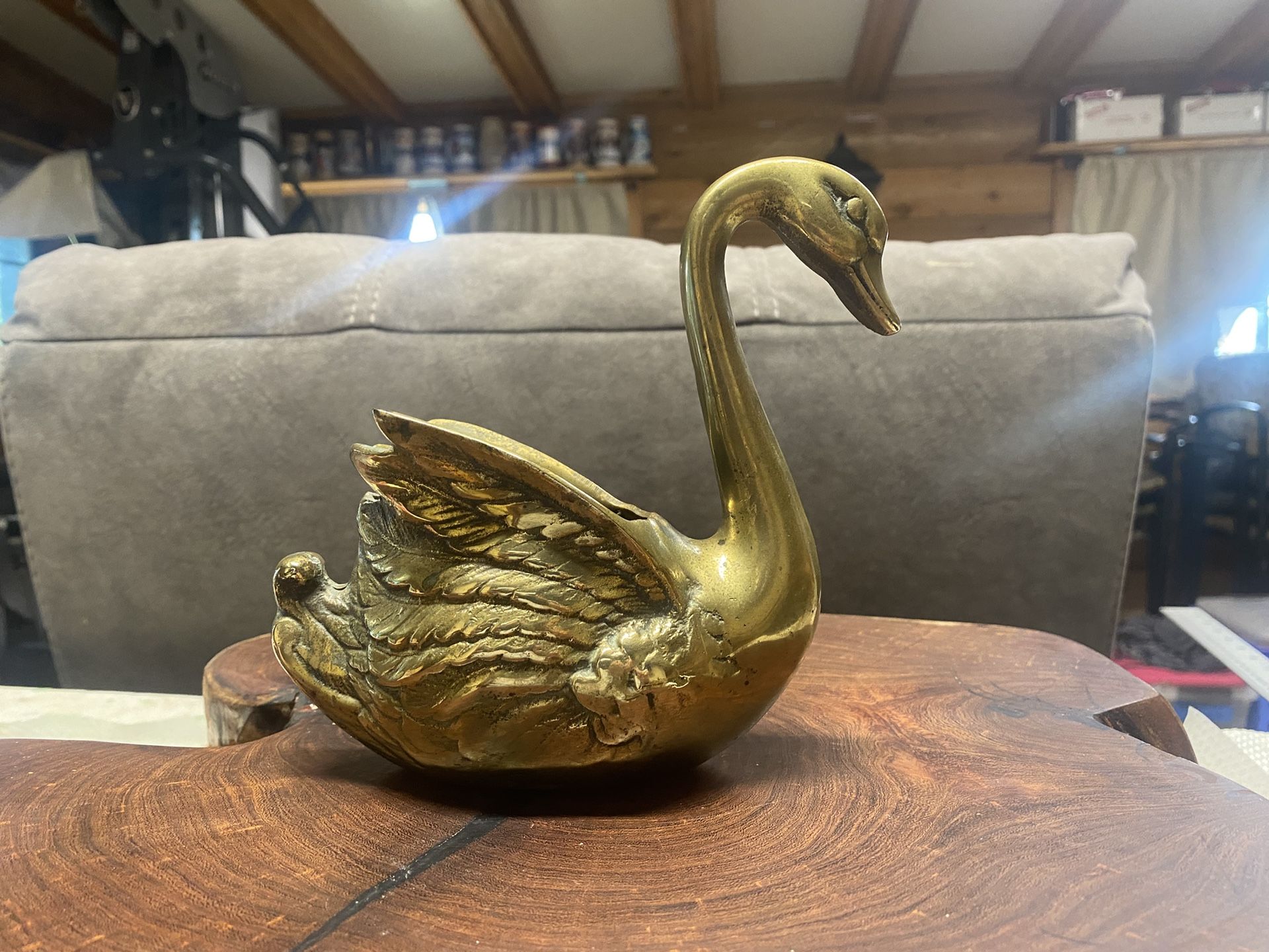 Brass Crane Planter 