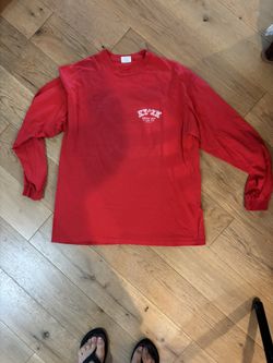 1991 CHRISTMAS NAUGHTY/NICE FRATERNITY “KE EK” LOUISIANA TECH XL RED LONG SLEEVE T-SHIRT