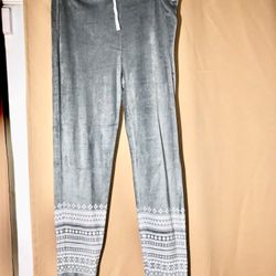 Women's Large Stretchy Gray Pajama Drawstring Pants