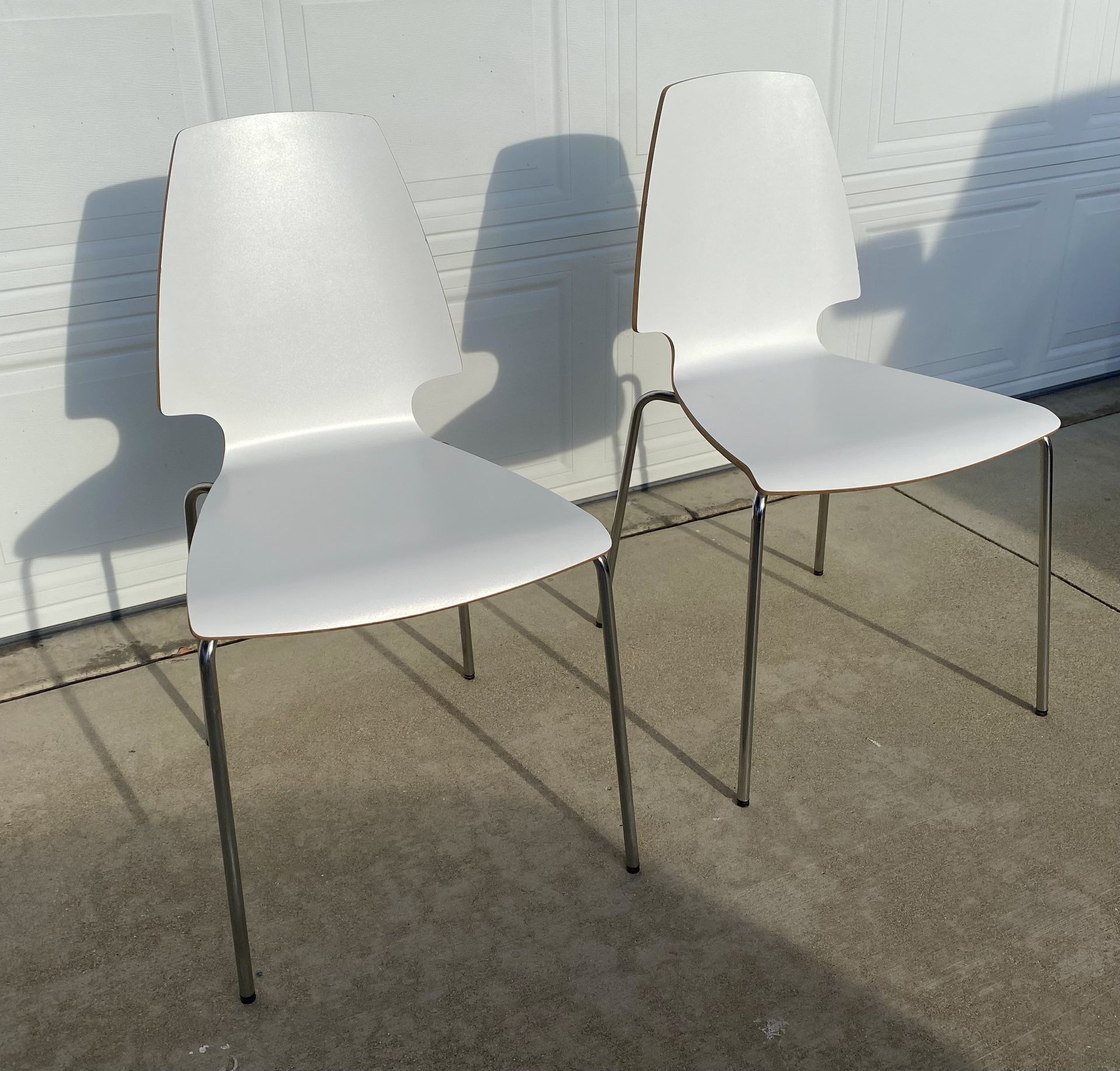2 White Dining, Desk Or Accent Chairs (Price For Each Chair)