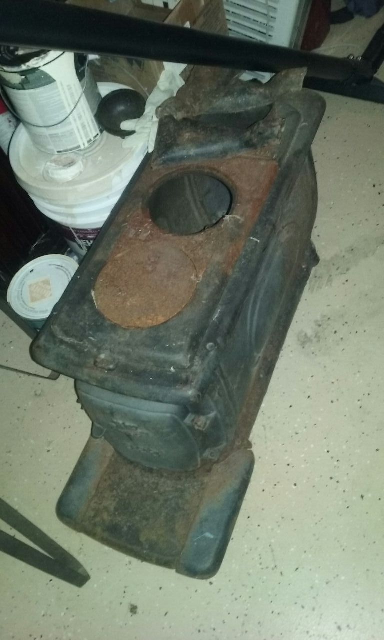 Cast-iron pot belly wood-burning stove
