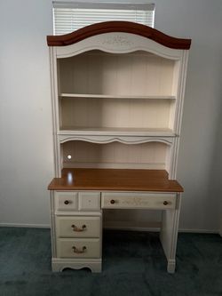 2-Piece Furniture Set. Desk with Hutch Bookshelf