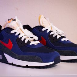 Nike Air Max 90 SE Running Club Royal Blue University Red Mens Size 9