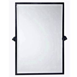 TEHOME Black Metal Framed Pivot Rectangle Bathroom Mirror 24x36" 