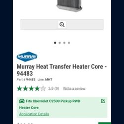 97 chevy cheyenne c2500 2wd 5.7 liter v8 heater core Brand New 