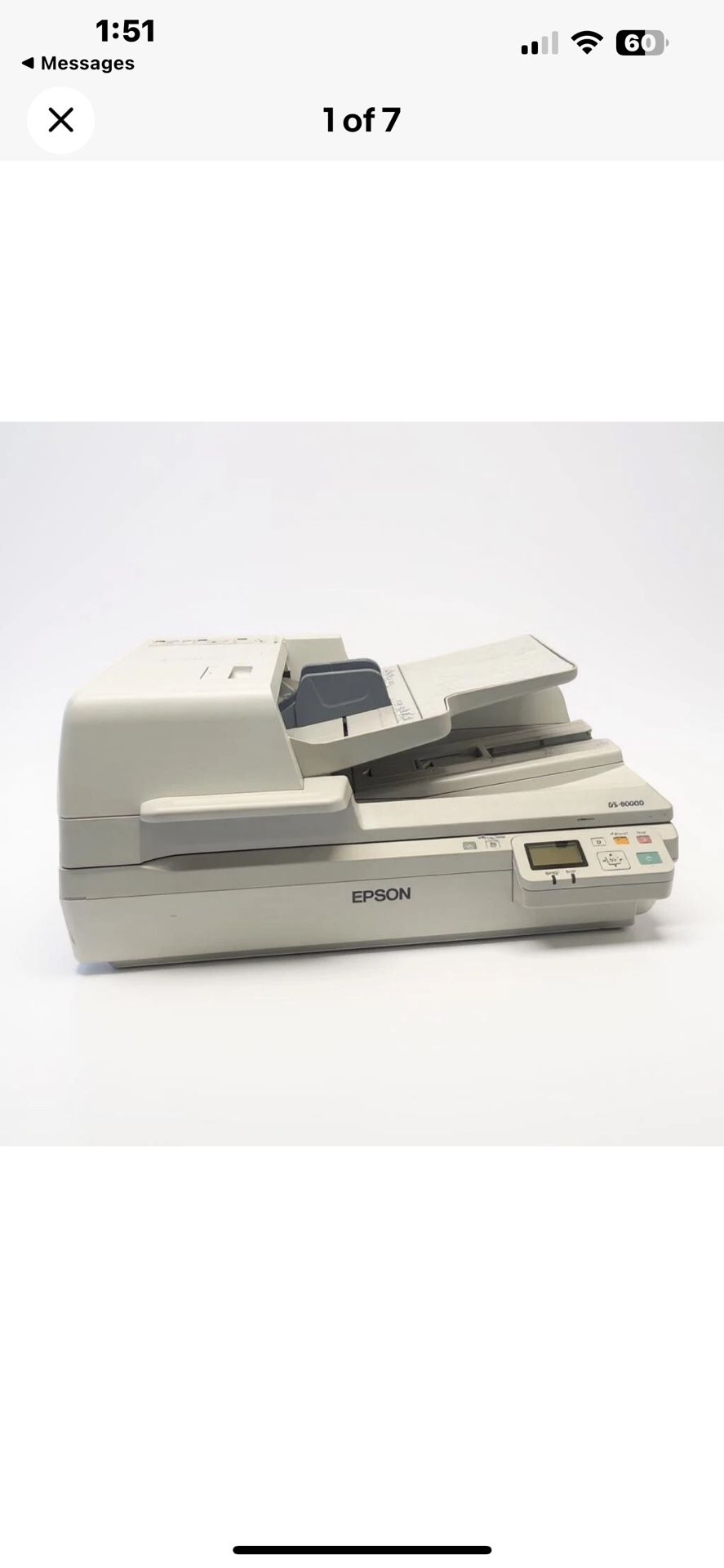 Epson WorkForce DS 60000 Color Document Scanner #J321B