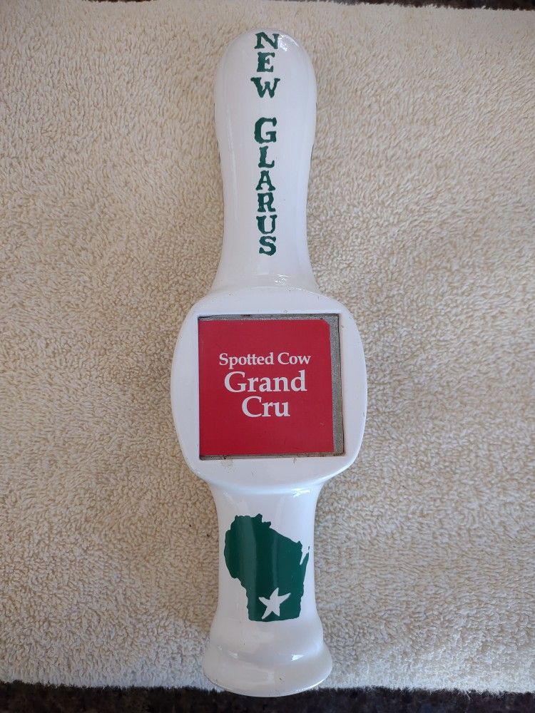 New Glarus Spotted Cow Grand Cru Beer Tap Handle