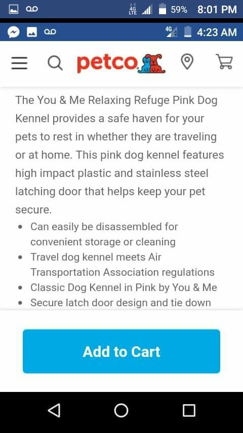 You & Me Relaxing 24" Pink & Black Dog Kennel
