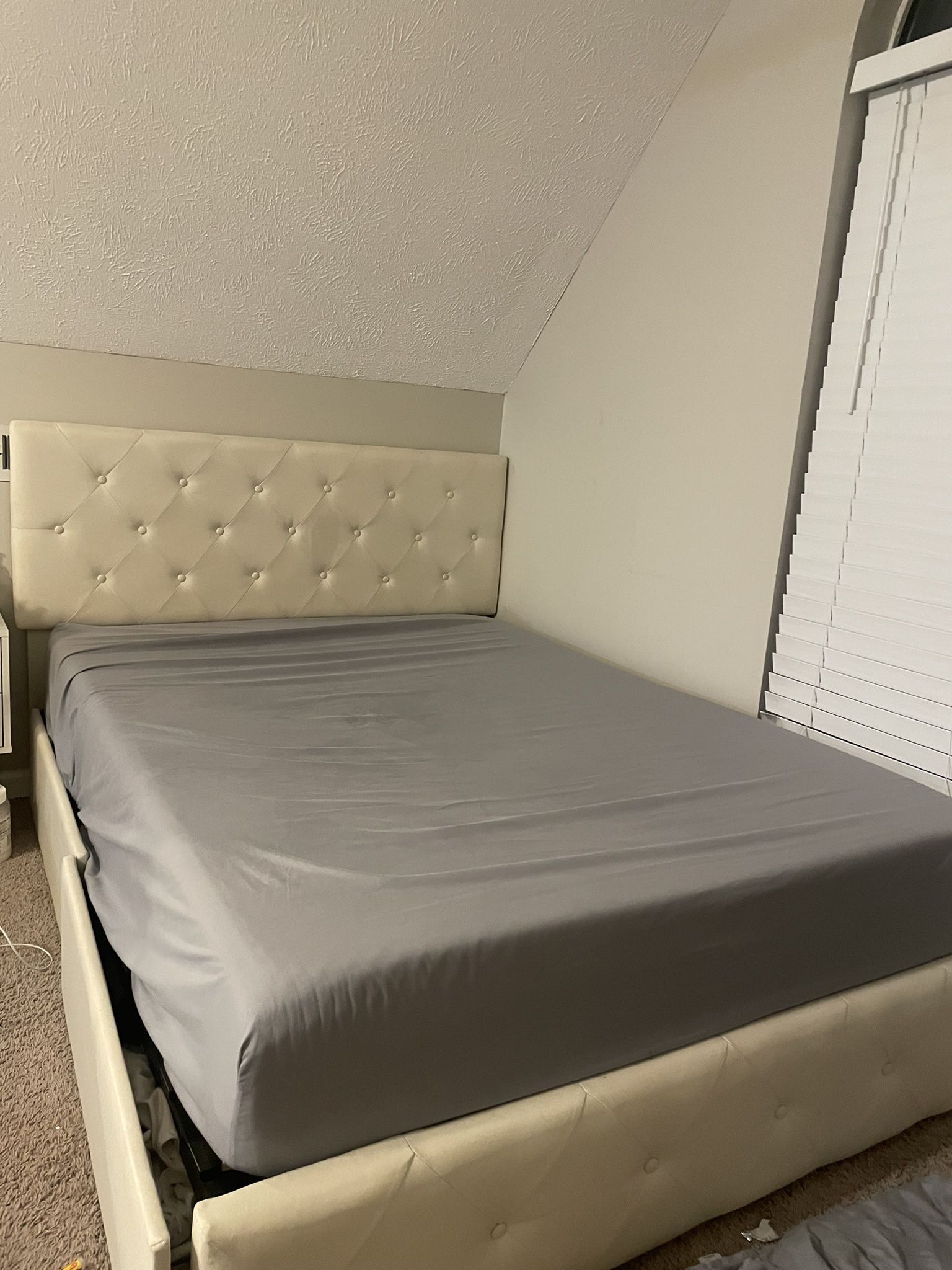 Bed Frame With Drawers And Foam Mattress 