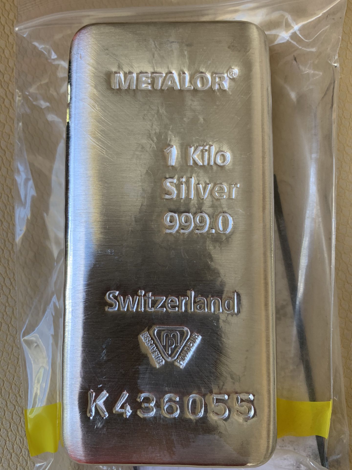 1 Kilo Silver Bar 999.0 Switzerland Metalor 