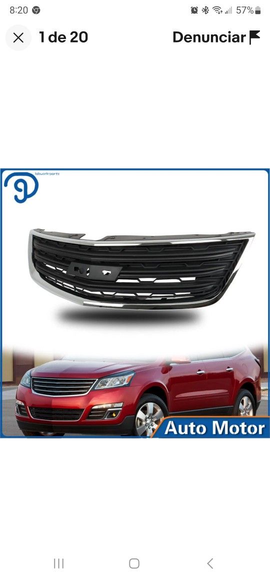 For Chevrolet Traverse 2013-2017 Front Upper Grille With Chrome Molding