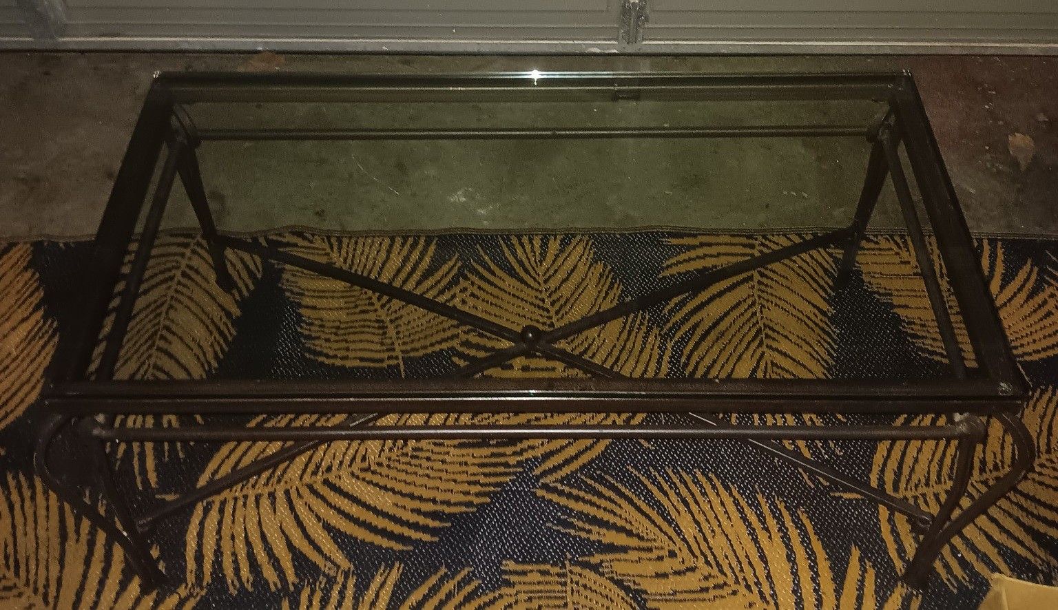 Glass And Metal Coffee Table