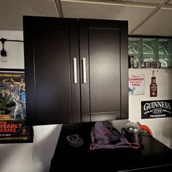 NIB black wall cabinet