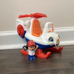 Fisher Price Little People helicopter & pilot set