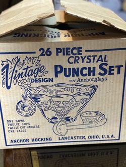 Vintage Crystal Punch Set 