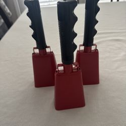 3 Red Cowbells