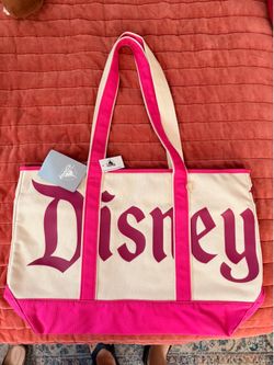 Pink Disneyland canvas tote