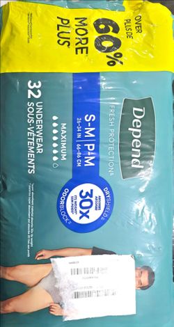 Depend Fresh Protection Adult Underwear S-M 32 Count