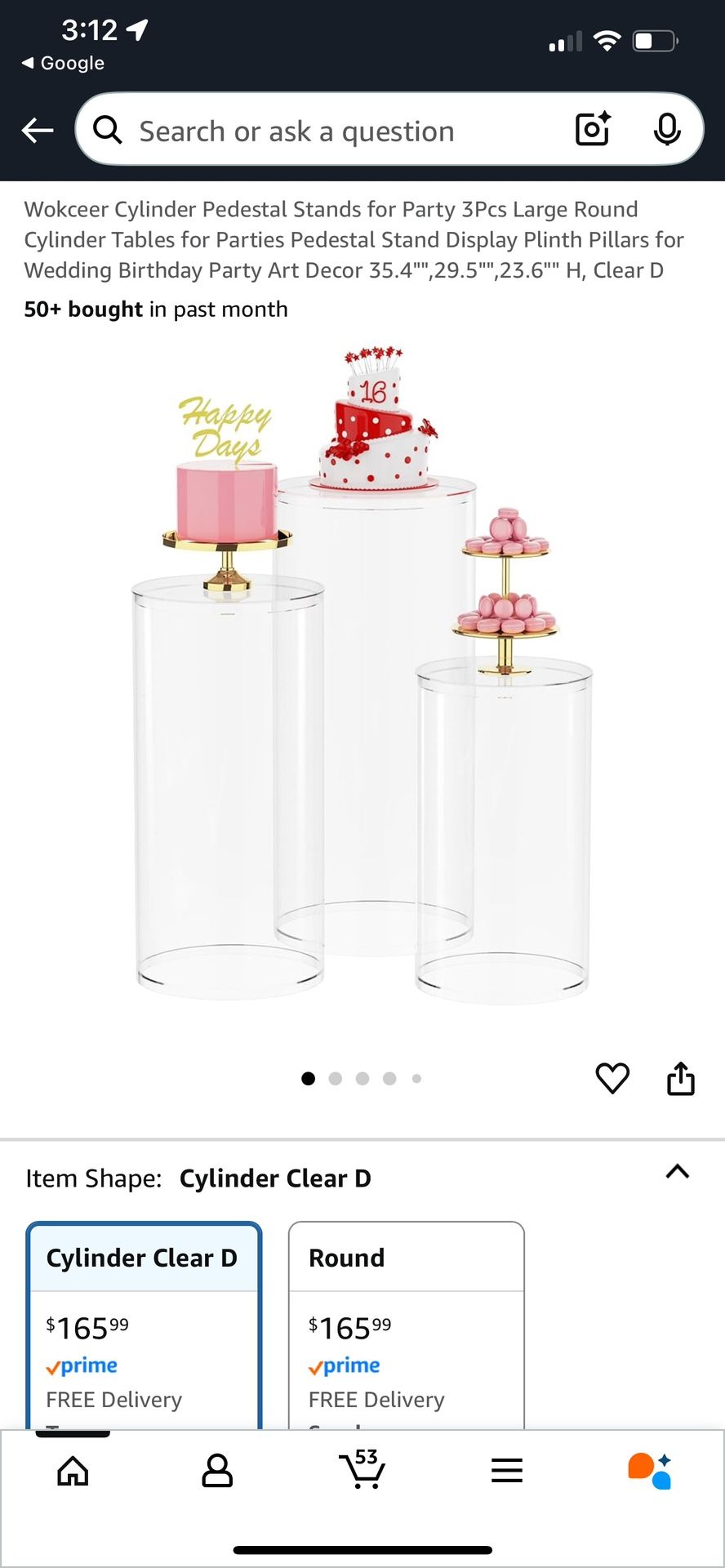 3 Pcs Clear Pedestal Stands