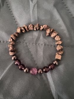 6” Pyrite & Amethyst Bracelet