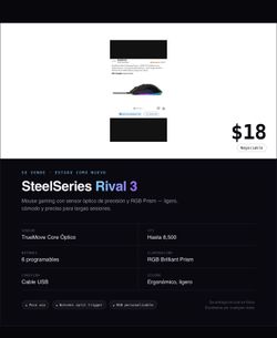 SteelSeries Rival 3 Gaming Mouse (Like New)