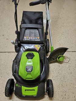Mower Along With String Trimmer And Battery