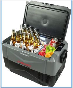12 Volt Refrigerator Cooler, D-35A Dual Temperature Control Portable Fridge RV Refrigerator for Truck, RV, Boat, Camping and Travel (30 Quart)