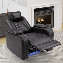 Luxury Leather Power Reclining Home Theater Seat