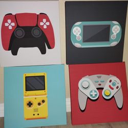 Gaming Room Controller Canvas Wall Art