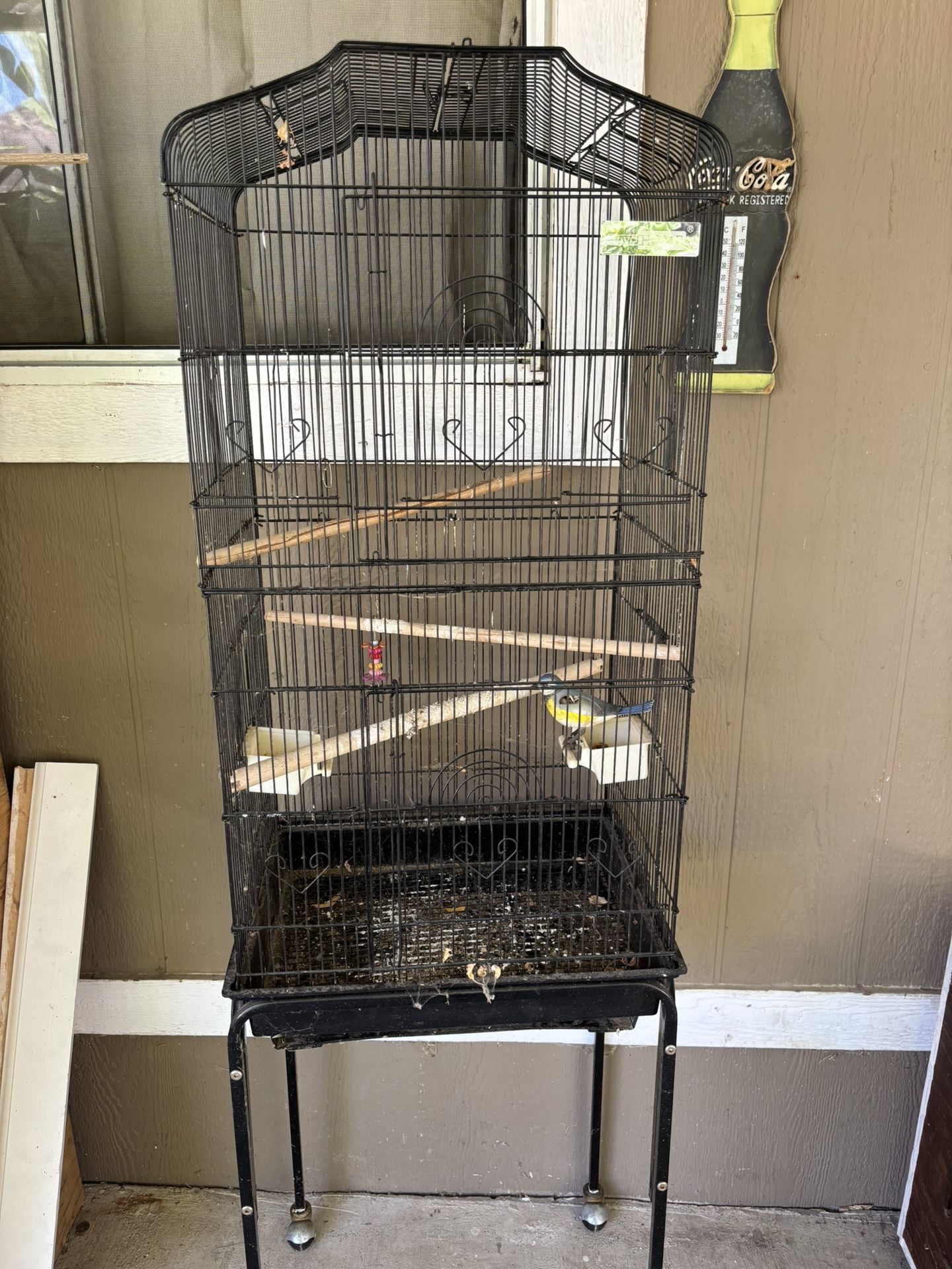BIRD CAGE WHIT BASE FOR MEDIUM TO SMALL BIRD