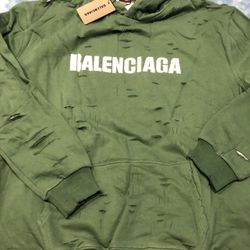 Green Distressed Hoodie. Xl Only 