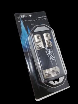 Sky High Car Audio Distro Block with Dual ANL Fuse Holder-(1) 1/0 Inout & (2) 4 ga outputs
