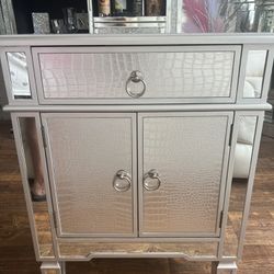 Silver And Mirrored Table 