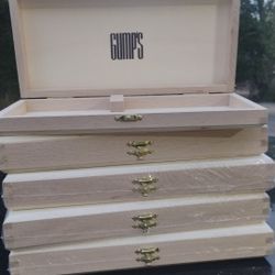 Unfinished Wooden Boxes.  Count 5