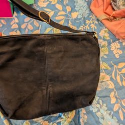SAS Suede black crossbody purse