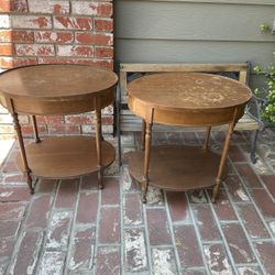 2 antique side tables 