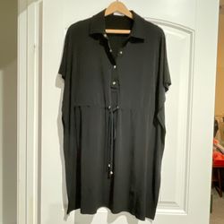 Calvin Klein Women's Short Sleeve Shirt Dress Pullover Black Size M (likely)