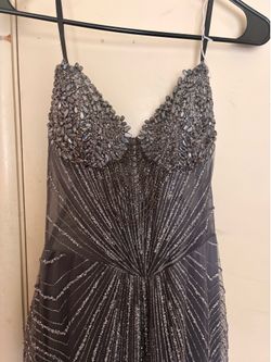 Charcoal Bluish Grey Prom Dress - Size 4
