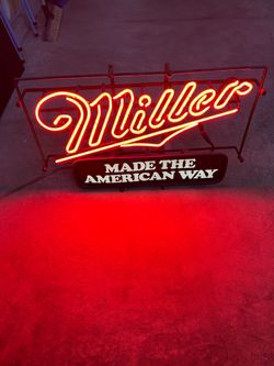 Miller Beer Neon Sign Made The American Way