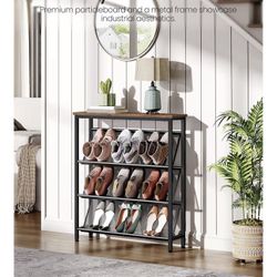 4-Tier Rustic Shoe Rack