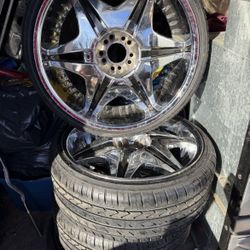 22inch Chrome Rims On Completely New Never Rode On Tires