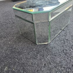 Luxury Hexagonal Beveled Mirror Jewelry Box 